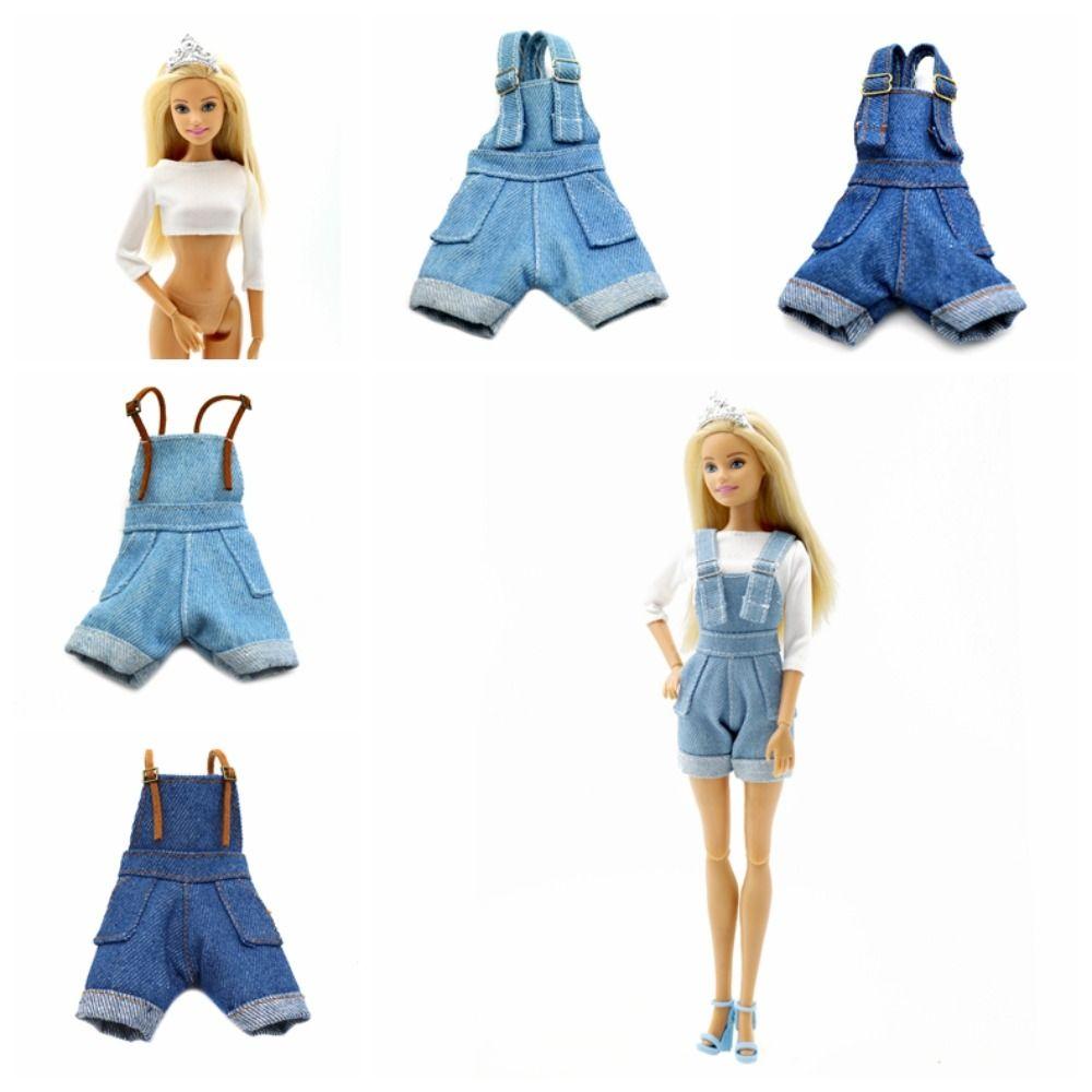 Crop Top Doll Suspenders Trousers Outfit Denim Jeans  Fashion   Doll Decoration