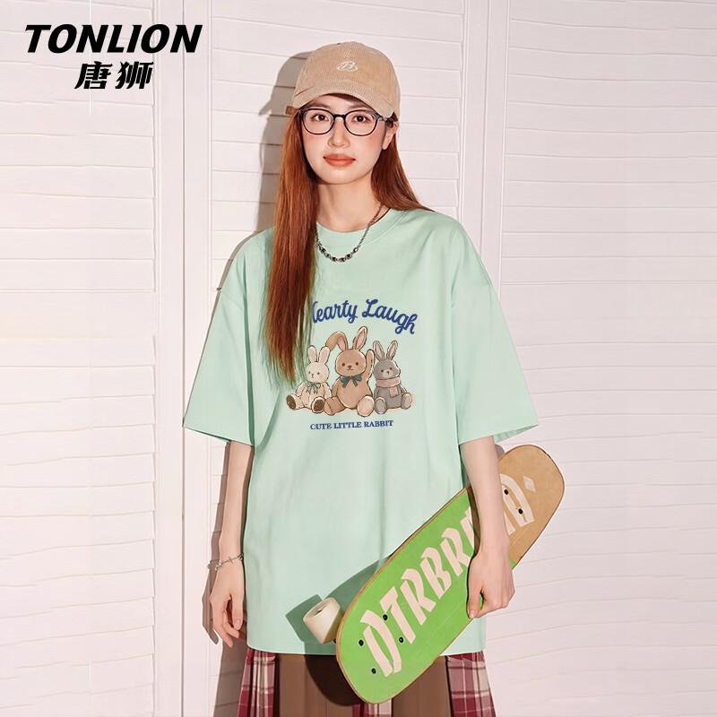 Camiseta Feminina TonLion de Algodão Puro com Estampa de Desenho, Corte Solto