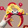 God of Wealth New Year Plush Headband Cartoon Face Washing Hair Hoop Funny Hair Hoop  Children