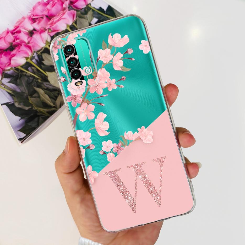 For Xiaomi Redmi 9T Case Luxury Letters Cover Clear Silicone Phone Case For Xiaomi Redmi 9T Redmi9T Back Cover 6.53'' Soft Shell