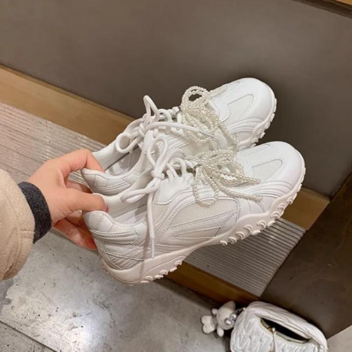 Yuanlitong platform sneakers 2025 spring new color matching soft-soled dad shoes women's silver breathable soft leather women's shoes