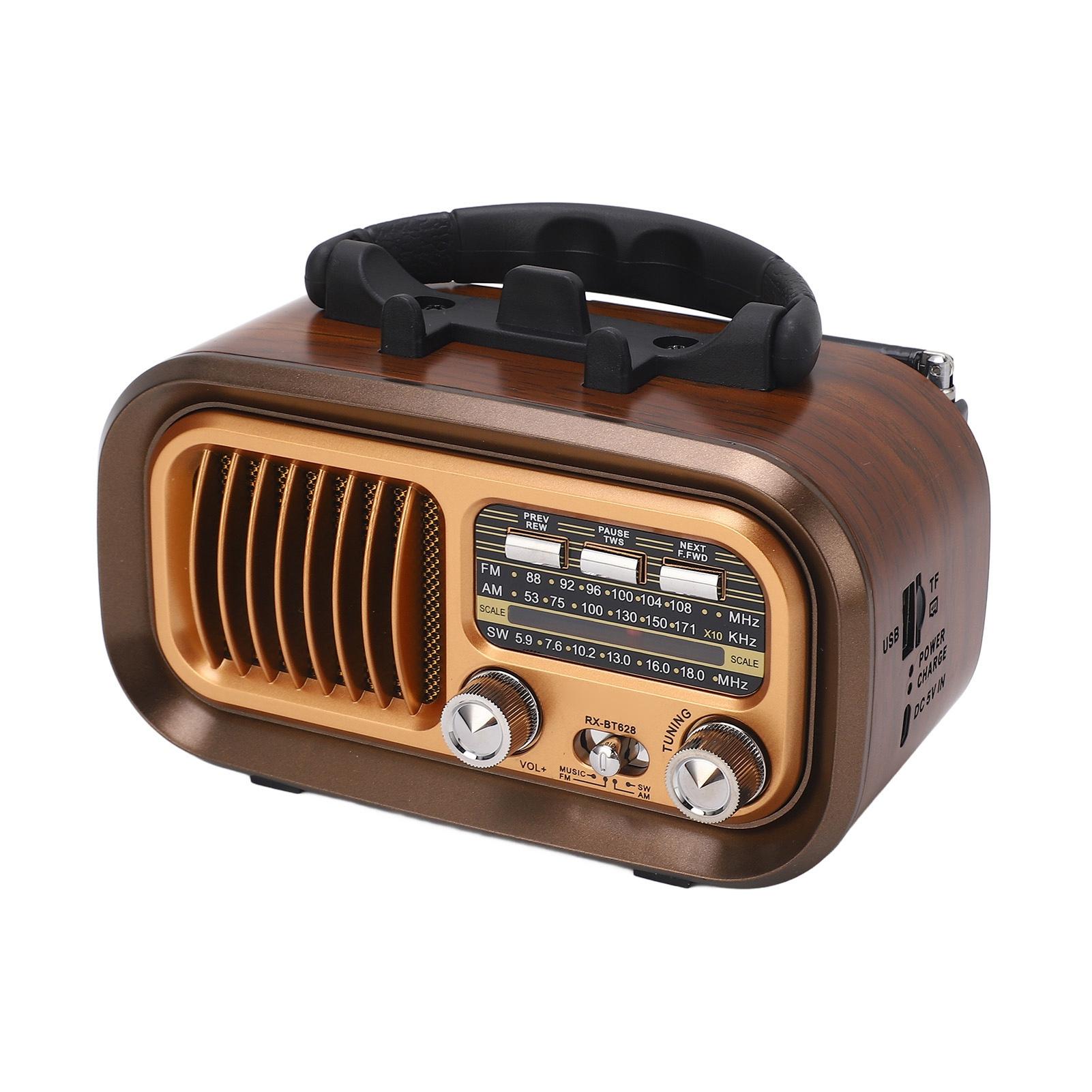 

Портативный винтажный радиодинамик, 3-полосный многофункциональный Bluetooth AM FM-радио для использования в помещении и на открытом воздухе оранжевый