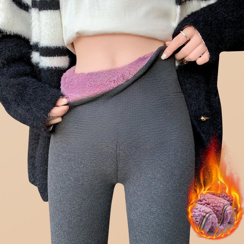 Thickened Lamb Velvet Women's Outer Wear Cloud Velvet Leggings Winter Plus Velvet Thick Warm Pants High Waist Plus Size Women's Cotton Pants