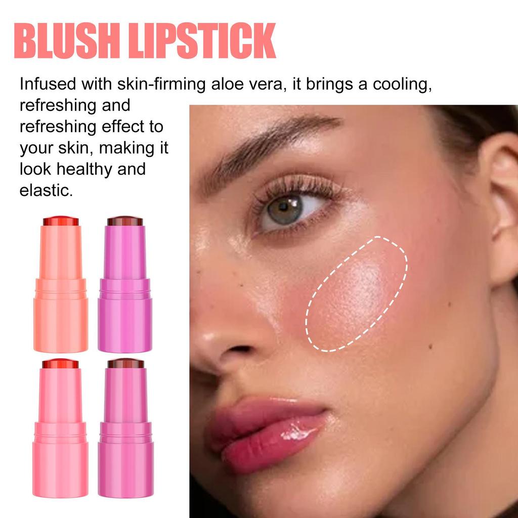 OUHOE Rose Pink Jelly Lip & Blush Stick - Refreshing, Long-Lasting Light Makeup.
