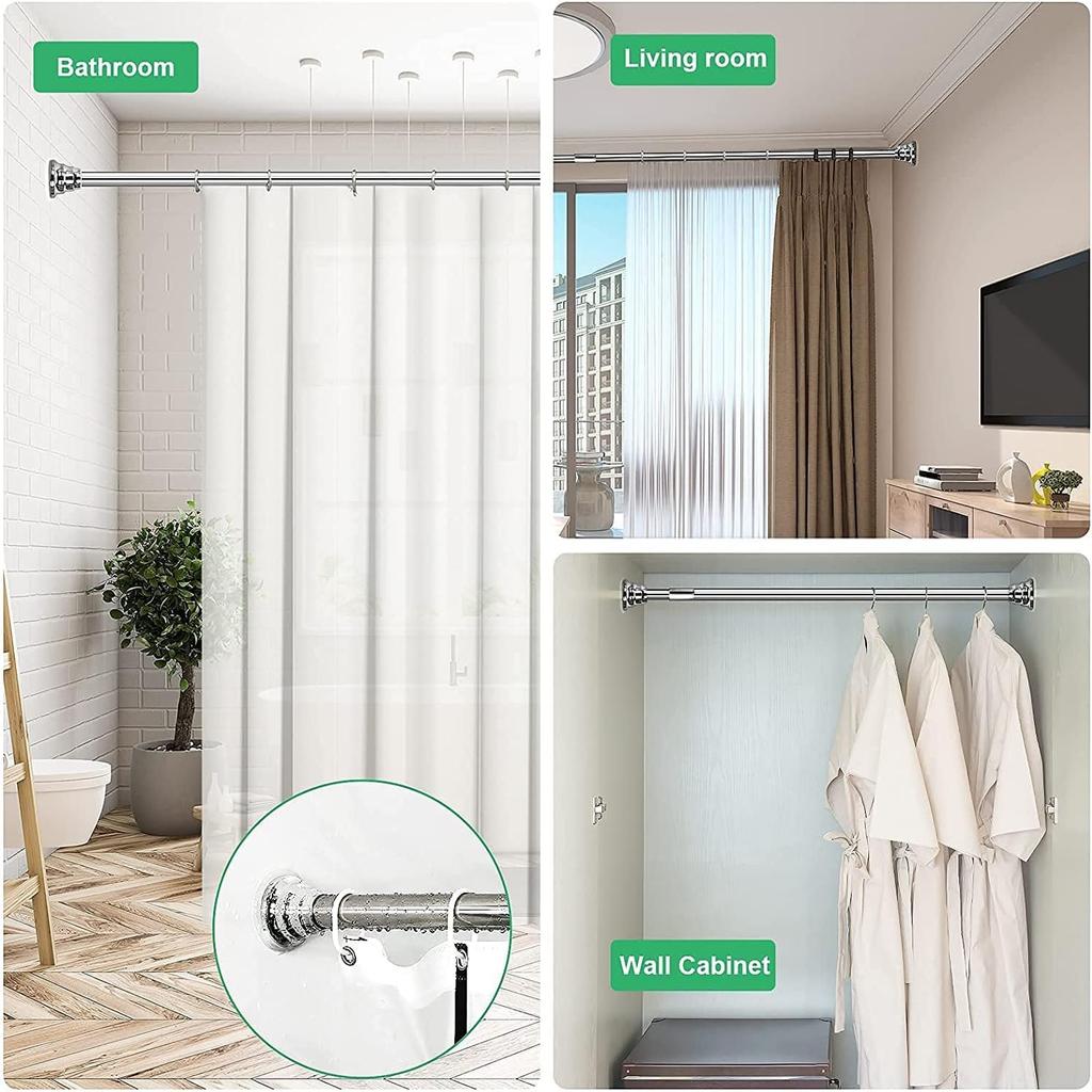 Adhesive Shower Curtain Rod Holder,No Slippage Wall Mount Retainer of Shower Rod for bathroom,Heavy Duty Tension Rod Brackets No Drilling(Shower