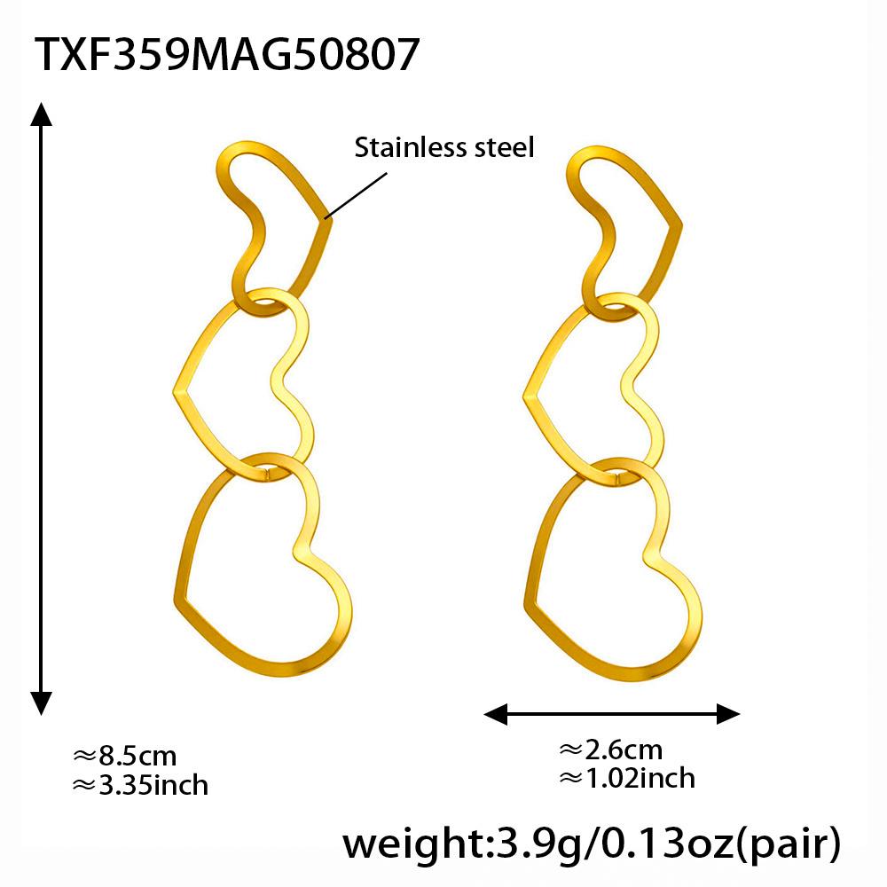 Thick Chain Necklace Bracelet Earrings In Stainless Steel With 18k Gold Plated Necklaces Bracelets Dangle Earring Set For Women