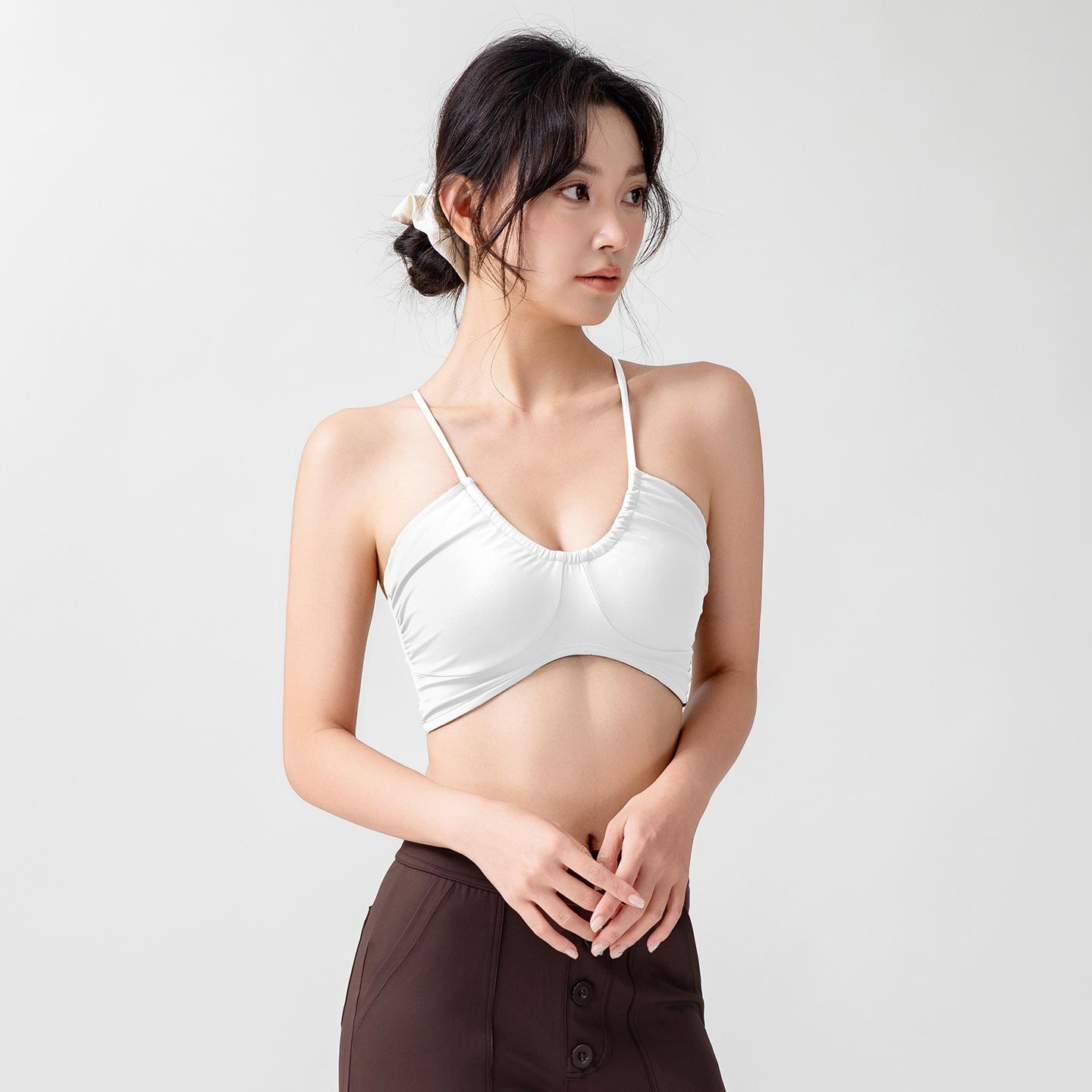

Spice Girl Sexy Leopard Print Suspender Women s Sports Beauty Back Wear Niche Design Neck Vest XL-38/85AB білий