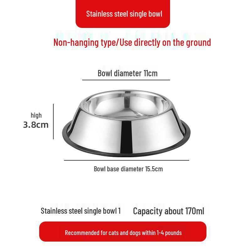 

Stainless Steel Anti-Tip Hanging Pet Bowl for Cats and Dogs Stainless Steel Single Hanging Bowl
