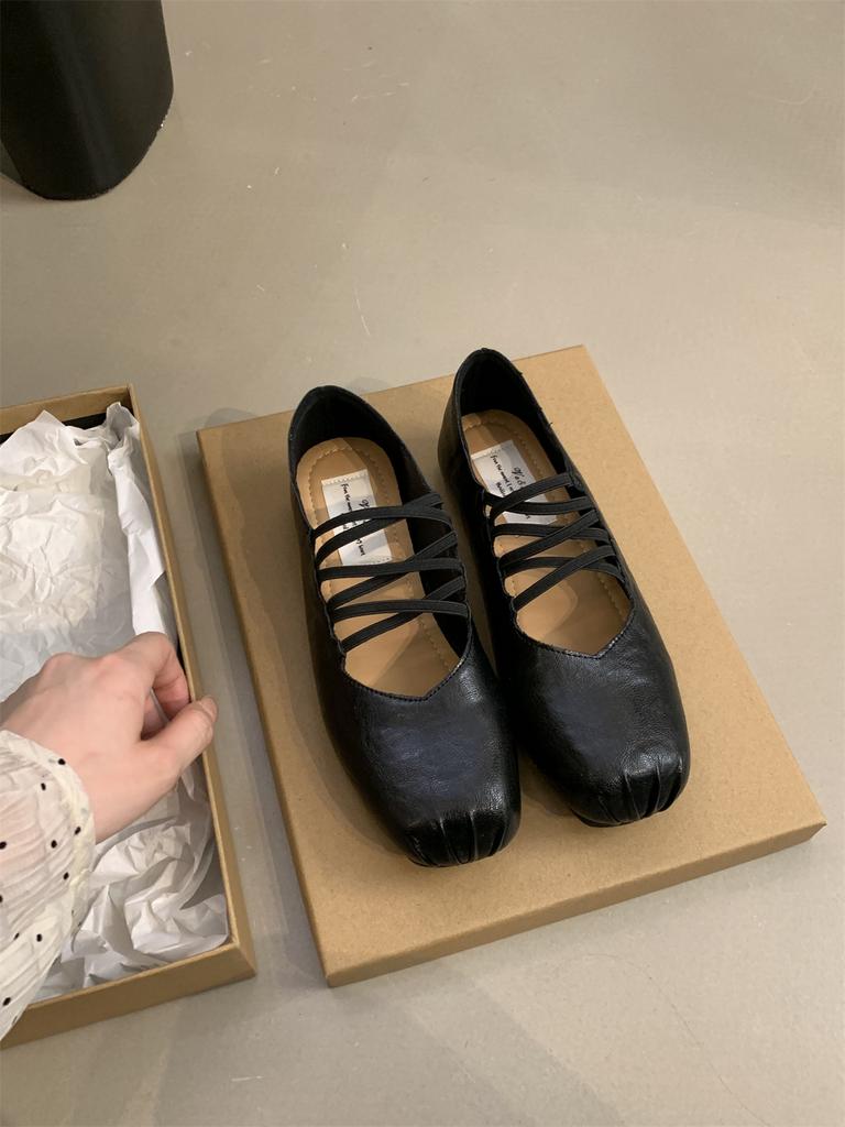 Woman Simple Shoes Square Toe Mary Jane Spring Vintage Shoes Ladies Daily Retro Flats Autumn Footwear Slip On Women Loafers