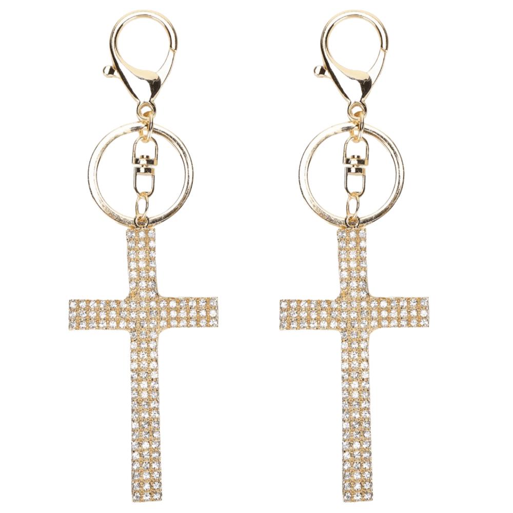 2pcs Diamond Rhinestone Bag Charm Pendant Small Size Key Ring Accessory Backpack Accessories
