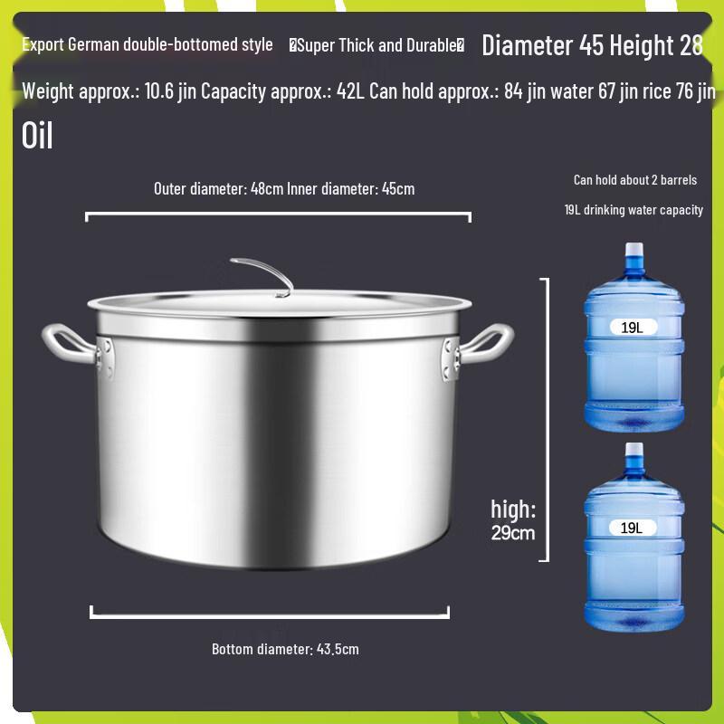 

JPHZNB Commercial Stainless Steel Soup & Braising Pot with Lid