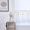 Kitchen Tiers Cabinet Embroidery Curtain Short Curtain Half  Window Treatment(Yellow Stars)