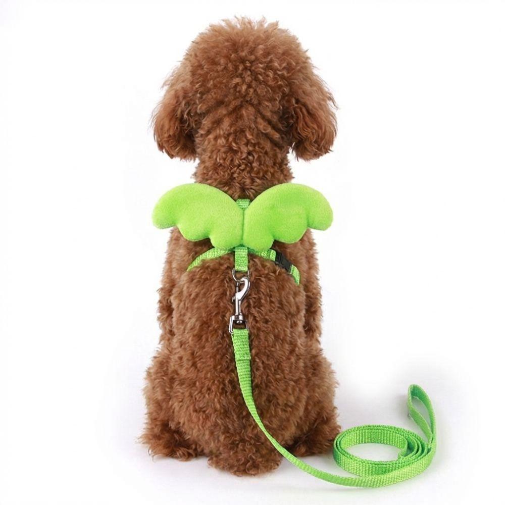 Cute Angel Wings Dog Cat Leashes Green 120CM Puppy Leash Collar Sturdy Lightweight Pet Harness For Pet Outdoor Walking