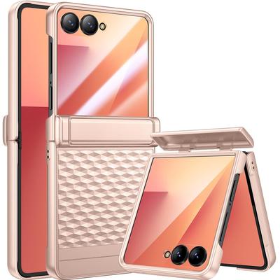 Hülle für Samsung Galaxy Z Flip7 5G, PC-Hülle, mit Glas, gold