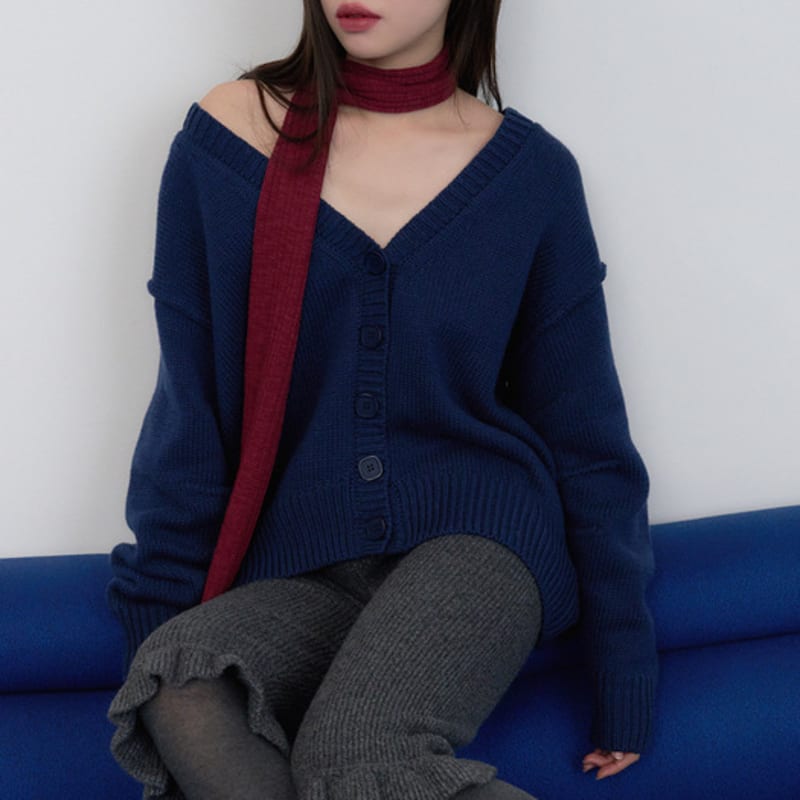 

geegee ribbed knit long scarf - wine WINE