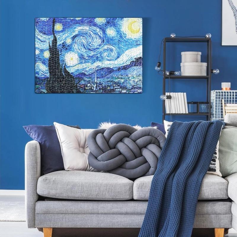 Starry Night Puzzle 1000 Pieces Van Gogh Mini Puzzle Canvas Wall Art Puzzles For Adults Office  Artwork For Living Room Bedroom