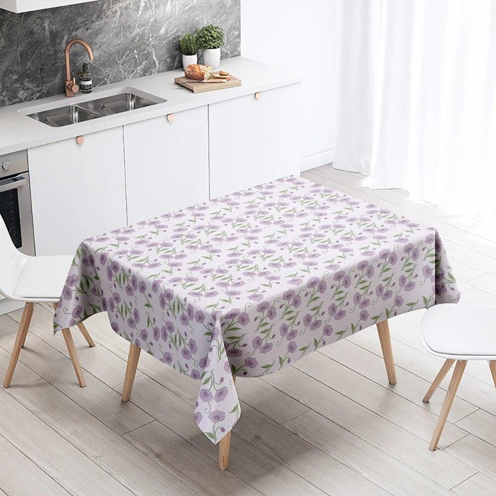 Cartoon Floral Tablecloth Home Decor Anti-Stain Waterproof Table Decoration Rectangular Kitchen Fireplace Countertop