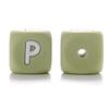 10Pcs 12mm Sage Silicone Alphabet Letter Beads 26 English Letter Baby Name Beads Teething Pacifier Chain Silicone Baby Teether