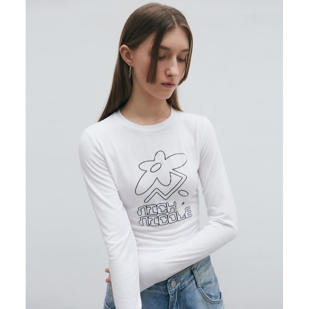 

NICKNICOLE PIXEL NICOLE LS CROP TEEWHITE