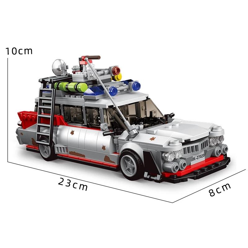 MOULD KING 27020 Technical Car Toys The Mini Ghost Bustered ECTO-1 Car Model Assembly Building Block Brick Kids Christmas Gifts