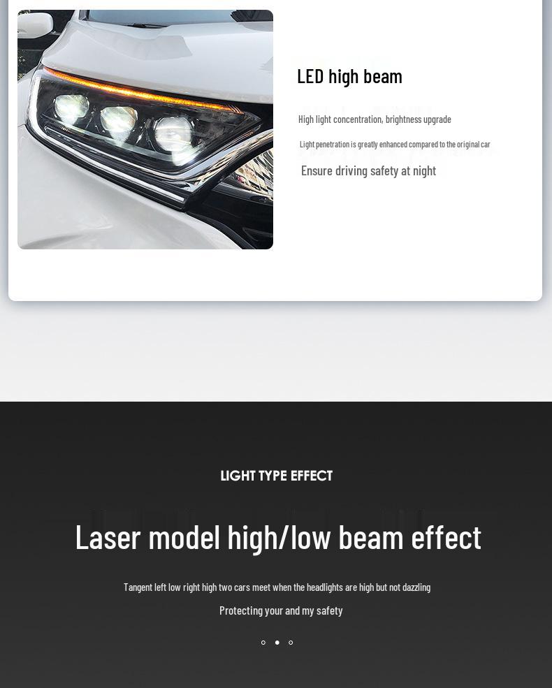 LED Daytime Running Lights & Laser Headlight Assembly for 17-22 Honda CR-V