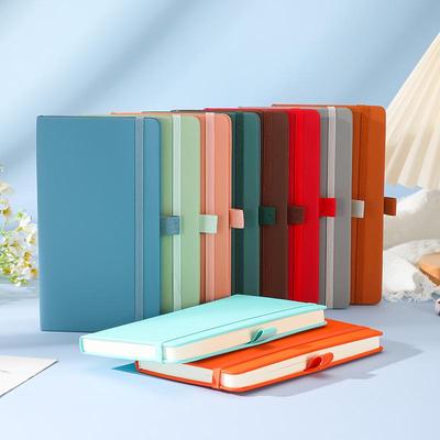 Custom A5 Business Meeting Notebook with Elastic Band and Logo Design