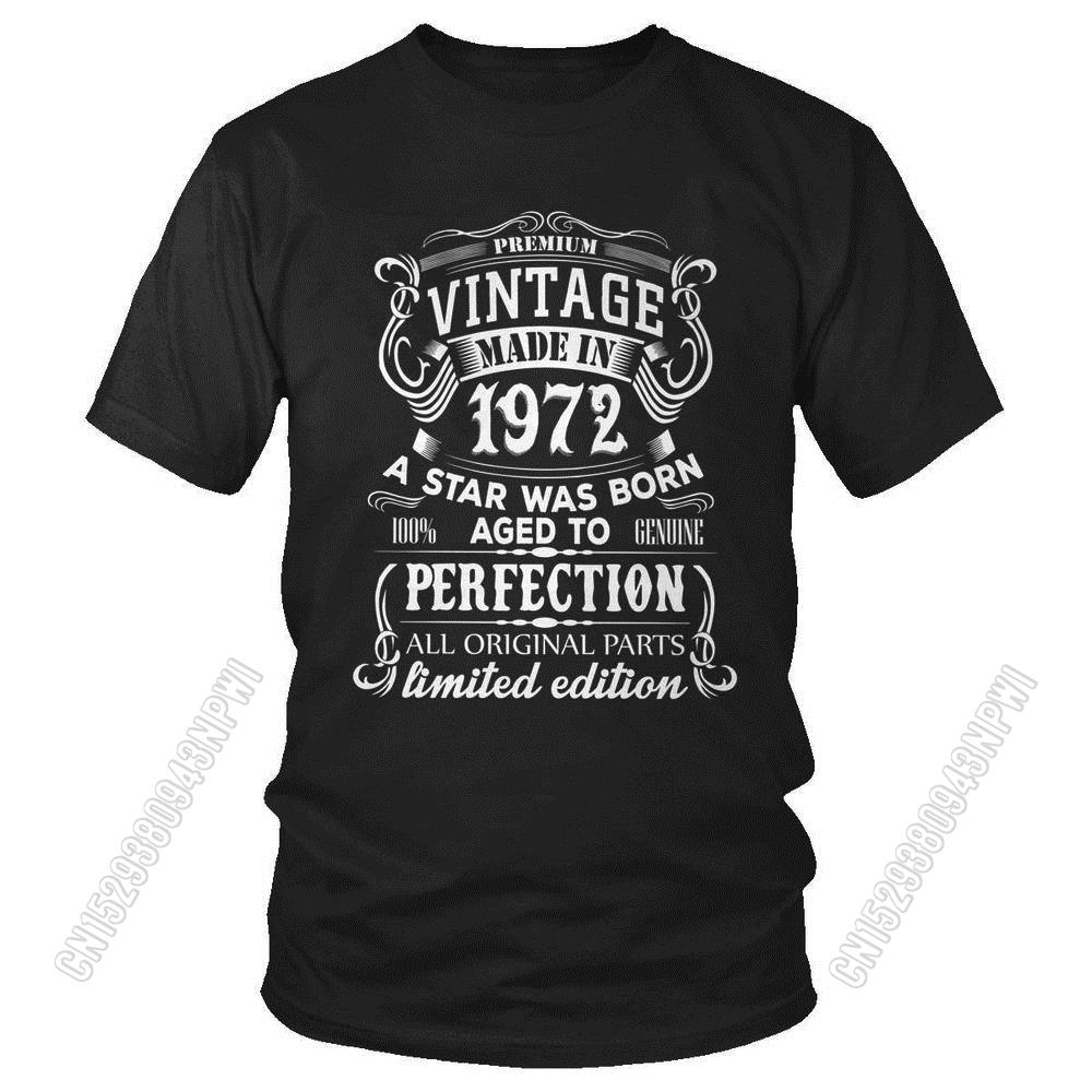 T-Shirt Men Short Sleeve T Shirt 100% Cotton Coupe Ample Idéal Comme Cadeau D'anniversaire Collection Été 1972 Custom Gift