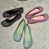 Leather French Mary Jane Women's Shoes Shallow Mouth Rhinestone Single Shoes Women's New Flat Grandma Shoes