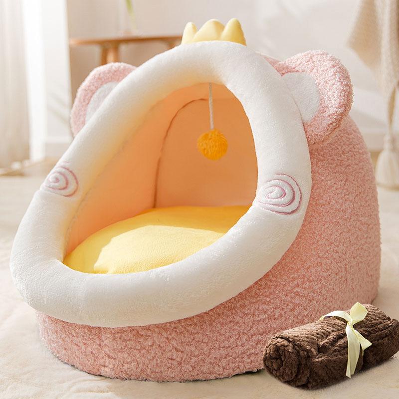Nervous Cat Semi-enclosed Avocado-shaped Cat Nest Upgraded Kitten Four-season Universal Cat Villa Pet Nest
