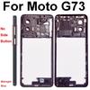 Middle Housing Frame For Motorola Moto G53 G73 Middle Frame Without Lens Frame No Side Button Cover Bezel Panel Flex Cable Parts