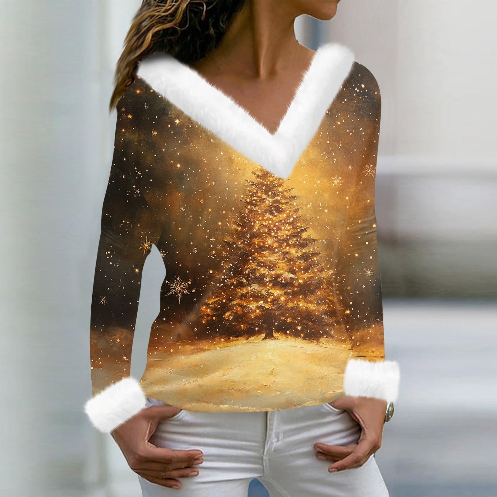 

Женская футболка с принтом, футболка с длинным рукавом, флисовый воротник, V-образный вырез, пуловер, футболка, топ S оранжевый