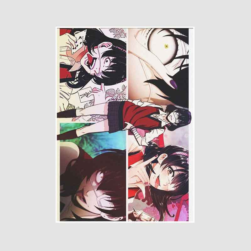 Classic Anime Kakegurui Posters Retro White Paper Manga Figure Poster Decor Prints Clear Image Bedroom Bar Decoration Art Painting Decorative Pictures