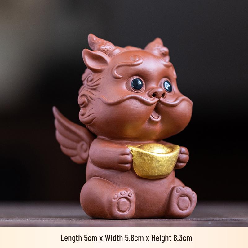 Purple Clay Pixiu Tea Pet Ornament - Creative Tea Set Accessory and Tray Decoration