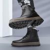Fashion Fashion Trend Men's Leather Boots Four Seasons Outdoor Versatile Casual Hiking Boots Retro Lace-up Thick Bottom Working Boots