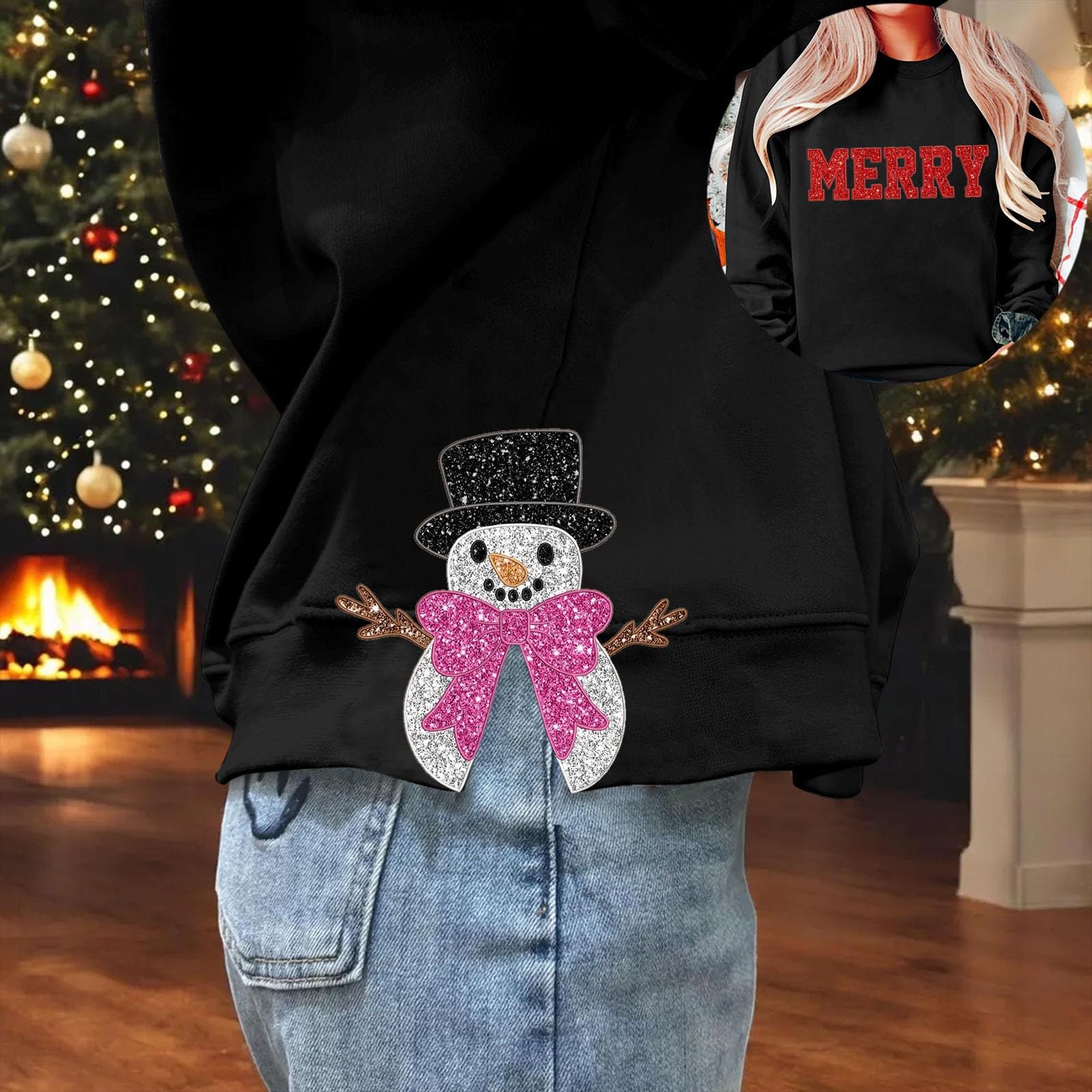 

Женские топы Женский свитшот с длинным рукавом Повседневный с круглым вырезом Свободного кроя Пуловер Флисовые топы S розовый