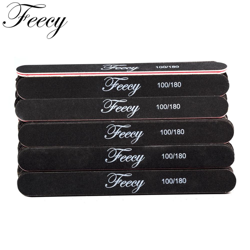 10 pçs lixa de unhas buffer com caixa de armazenamento 100/180 forte grosso barco lixa para manicure polimento duplo grão areia ferramenta da arte do prego