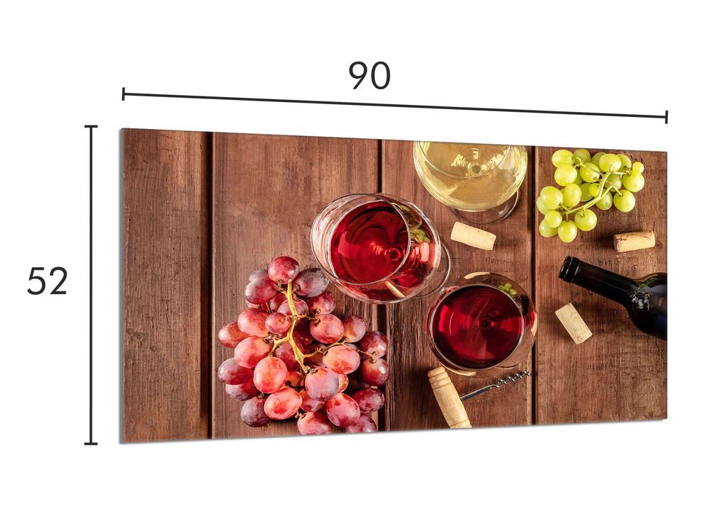 Szklana płyta ochronna na kuchenkę 90x52 Wino