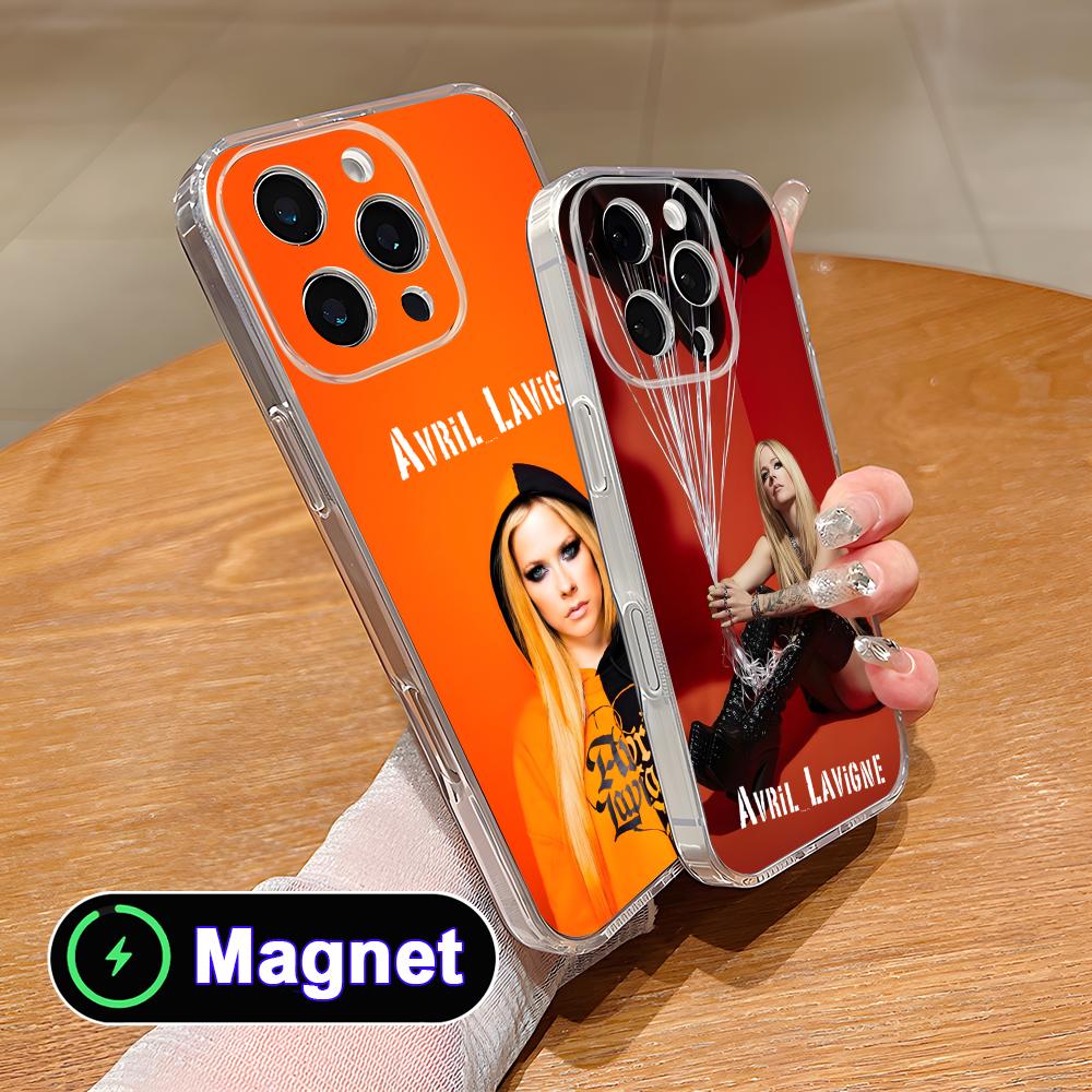 Avril Lavigne Clear TPU Magsafe Mobile Phone Case for iPhone 17 16 15 14 13 12 11 Air Pro Max Plus Mini Colorful Cover