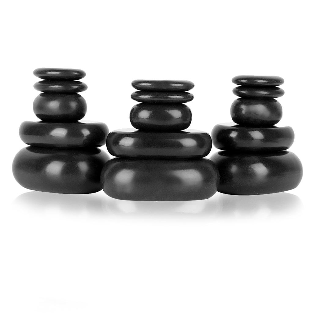 20Pcs/Set Hot Spa Black Basalt Oval Shape Stone Essential Oil Pedicure Massage