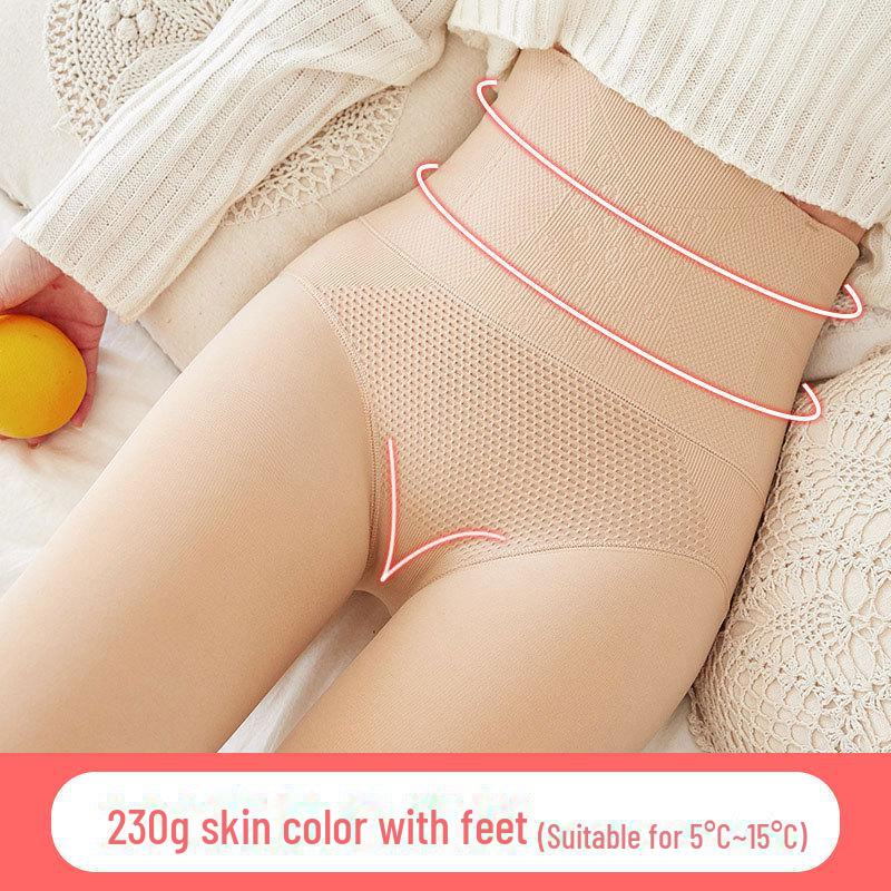 Women's Nude Flesh-Colored Warm Cotton Leggings - Velvet Thickened, Autumn/Winter Stockings