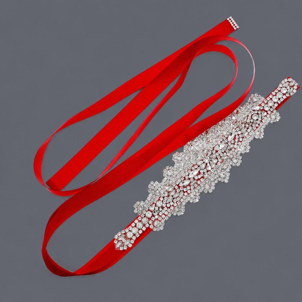 Elegant Silver Rhinestone Wedding Belt – Versatile High-End Dress Accessory for Fashion Shows and Performances