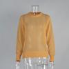 Women's Mohair Round Neck Pullover Sweater  Spring Summer Semi-sheer Comfortable Knit Base Top