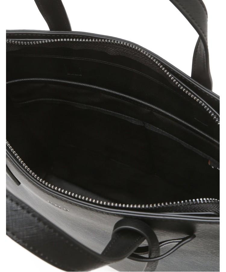 Hazzys Men Acc [Kevin] Black Logo Contrast Crossbody Tote Bag 33Cm Hjba6F887Bk