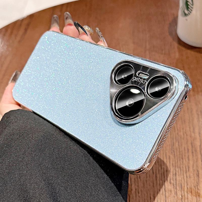 The heat dissipation frame glitter is suitable for Huawei pura11pro + mobile phone case, the new electroplating lens anti-drop all-inclusive hard case