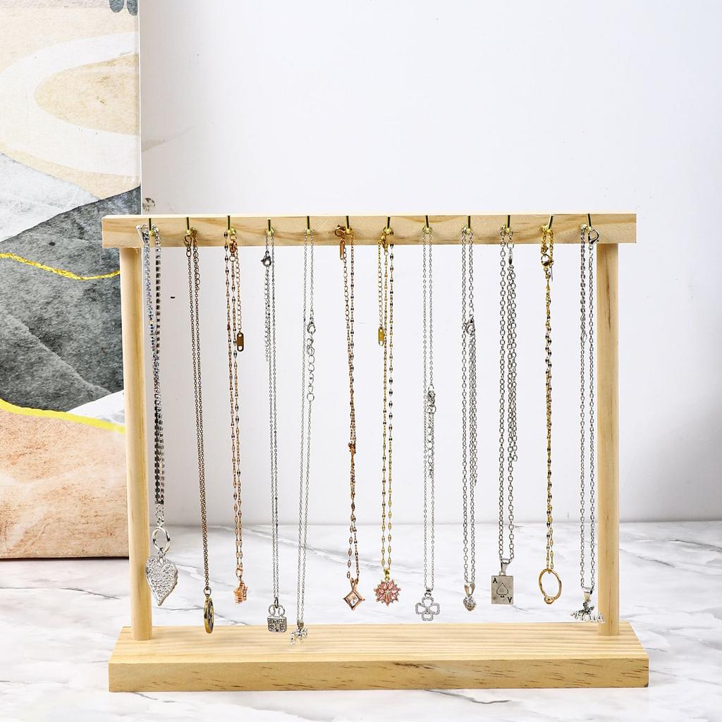 Sieraden Organizer Displaystandaard Hout Ketting Ophanging Aanrecht Rek voor Kettingen Oorbellen Armbanden Vitrine Opbergrek