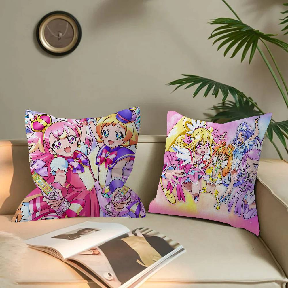Pretty Cure Precure Princess Anime Cushion Cover Polyester Sofa Cushions Decorative Throw Pillows Home Decoration Pillowcover