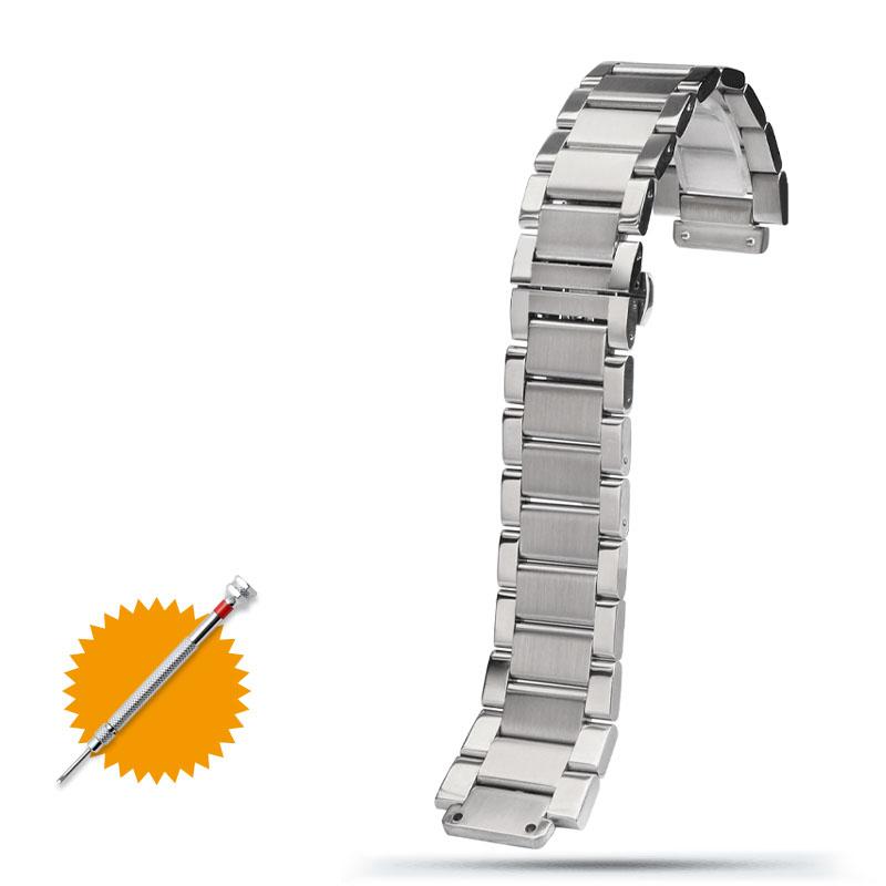 

For Hublot Yubo Watch Strap Big Bang Classic Fusion Men Women Solid Stainless Steel Watchband Bracelet 27mm*19mm 21*13mm 24*17mm 21-13mm серебряный