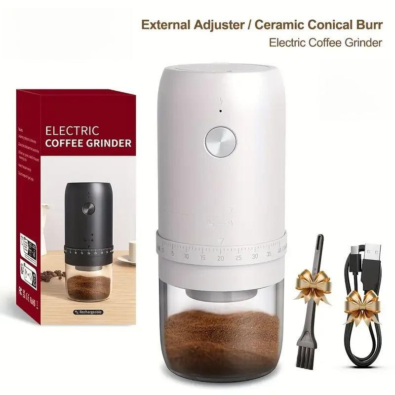 Multifunctional Powder Grinder Rechargeable Small Coffee Beans Mill Grinding Machine Portable Electric Burr Coffee Grinder