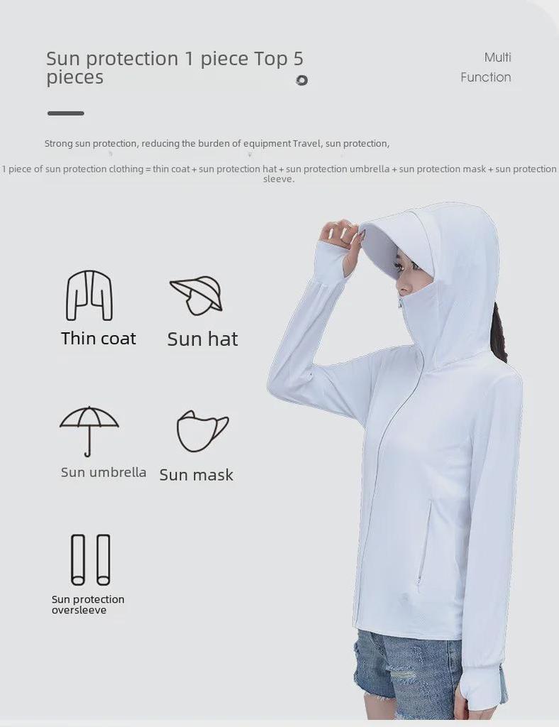 Unisex UPF50+ Ice Silk Sun Protection Jacket - Anti-UV, Lightweight, Breathable, Perfect for Fishing and Outdoor Activities