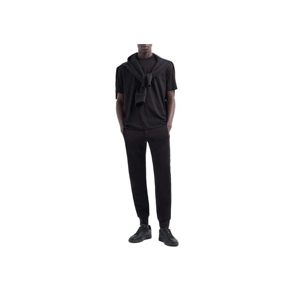 Emporio Armani Patch Round Neck Long Sleeve Sweatshirt Men Sweatshirt Black 6D1TQ1-1JPVZ-0999